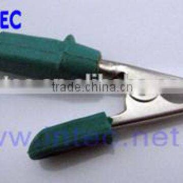 Jumper Wires Alligator Crocodile Roach Test Clip Plastic Handles Crocodile Clips 55mm Green Color I00154 photo-1