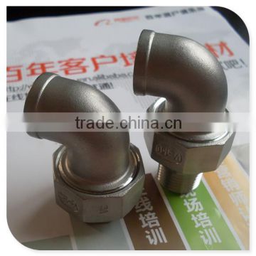 1/2" 304 stainless npt thread elbow union 150psi