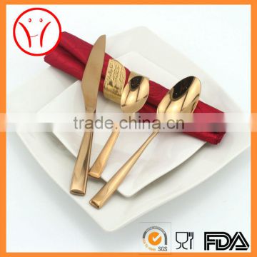 Rose gold pated fish fork and knife, ice cream spoon cutlery set