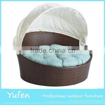 Luxury Rattan Round Lounge Canopy Bed Outdoor photo-3