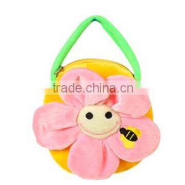 baby cute plush bag/animal shape baby bag/baby travel plush flower bag