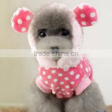 cute plush dog clothes with hat /custom plush dog clothes