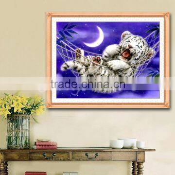 Good Promotion Handmade Counted Cross Stitch Kit Baby Tiger Design 44*33cm Home Decoration Embroidered Cloth Livingroom Gift photo-1