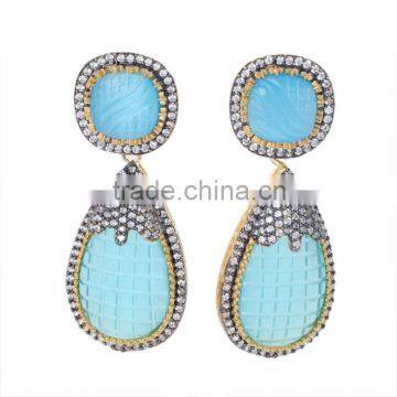 Latest Design Fancy Colorful CZ Stud Earrings ER-651-1480 (2)