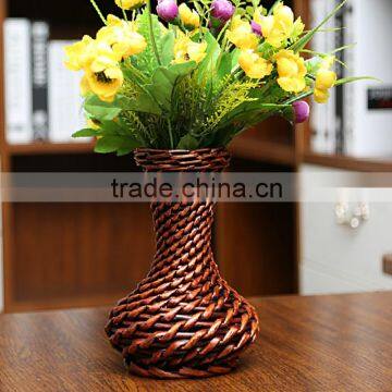 Wholesale Handmade flower basket vintage Wicker Flower Vase