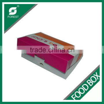 ECO-FRIENDLY DISPOSABLE DONOT PACKAGING BOXES COATED PAPER TAKE AWAY FOOD DELIVERY BOX FOR SALE