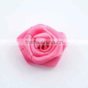 Pink Satin Ribbon Flower Rose