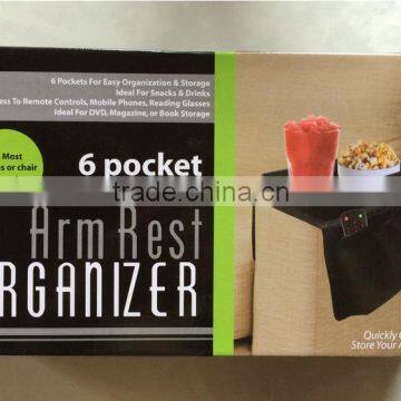 6 Pocket Arm Rest Organizer and Sofa Table Top Organizer caddy storage