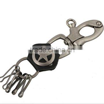 Hot Metal Captain America shield Logo Cow Leather Keychain Men's Fashion Handmade Decoration Calf Skin Leather Keyring FHMK0018