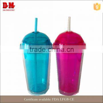 China round cap 16oz cheap FDA party plastic tumbler with straw