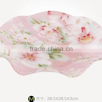 LFGB,FDA,BPA FREE Passed Round Transparent Acrylic Fruit Plate Dry Fruit Plate