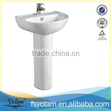 YLW-3002 Bathroom popular design ceramics pedestal wash basin