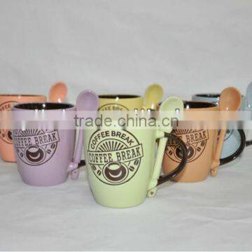 11oz handpainted ceramic mug with spoon