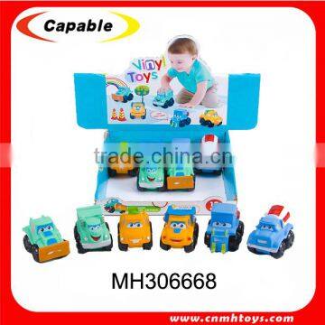 Soft plastic toy type sliding car for kids