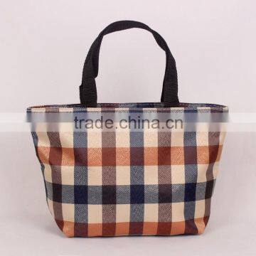 Navy Style Stripe Pattern Beach Bag Stripe String Canvas Beach Bag With Pouch