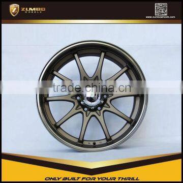 ZUMBO F7647 Semi Matt Bronze Machine Lip+Bronze Cataphoreisis Car Alloy Wheel Rims