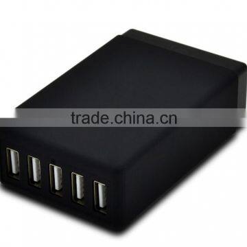 UV Paint 5V4.1A 5 Port Multiple USB Intelligent Charger Multi Travel Power Adapter for USB-Charged Devices(Black) photo-3