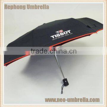 21"*8k auto open and close black wetlook 3 folding umbrella