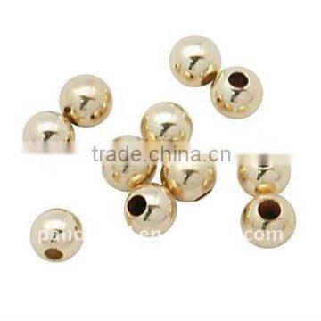 Brass Spacer Beads, 14Kt Gold-Filled, Round, about 3mm, hole: 0.8mm(KK-Q135-1)