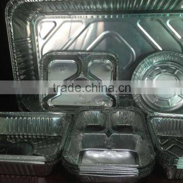 disposable aluminum food tray with different size and shape