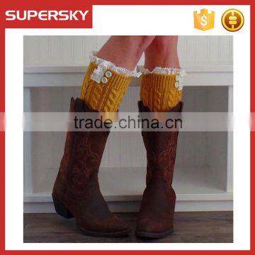 Wholesale China Efan lace boot cuff socks,cycling leg warmer,boot cuffs,women adult socks hiking leg warmer