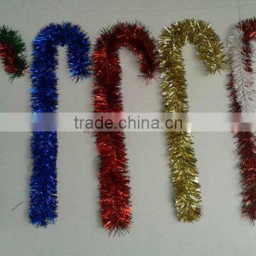 HOT SALE ! 24 inches Foil Tinsel Christmas Craft Tinsel Candy Cane,Outdoor Christmas Ornaments for Christmas Decorations