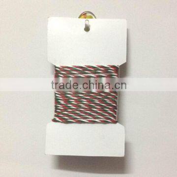 Three-Ply Red / White / Green Christmas Gift Packaging Decorative Twisted Paper Twine