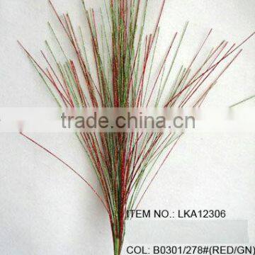 High quality multi-color artificial glitter grass bush christmas spray for christmas decorations