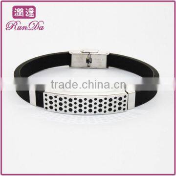 fashion silicone bracelet steel time bracelet stainless steel bracelet