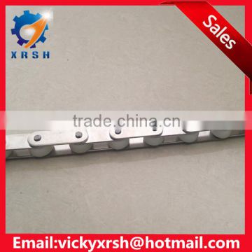 Double pitch plastic roller chain with stainless steel plate