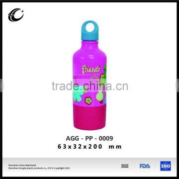 OEM PP plastic water bottle drinkware wholesale logo design printing 500ml hard plastic red bottle plastic drinking bottle