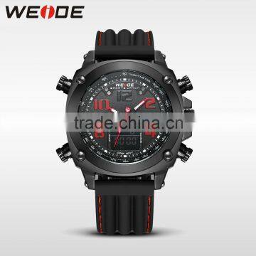 WEIDE wholesale custom logo silicone digital watch, elegance fashion dual display watches, luxury sports hand watch