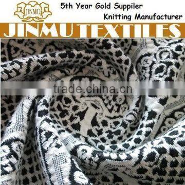 JINMU textiles Black/White Knitted Polyester Cotton Jacquard Fabric For Garment