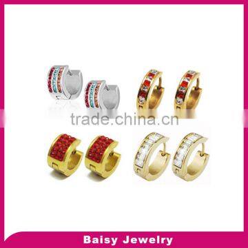 classic best selling stainless steel huggie hinged hoop earrings