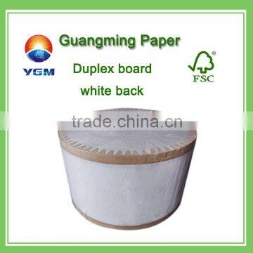 guangdong paper products/white paperboard/duplex board with white back