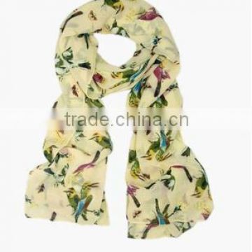 Elegant Birds & Butterflies Scarf