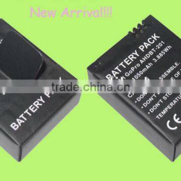 HOT HOT!! Digital Camera Battery for GOPRO AHDBT-201 1050mah