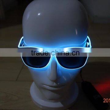 White EL wire sunglasses/EL flashing sunglasses/EL light sunglasses