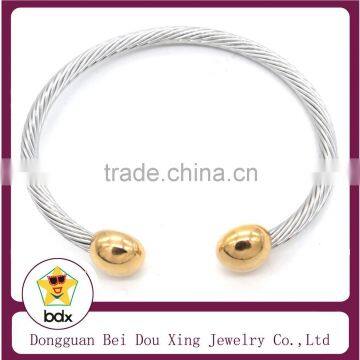 Top Quality Men Women's 316L Stainless Steel Twisted Cable Wire Cuff Bracelet Bangle Fashion Jewelry Wholesales In China Factory