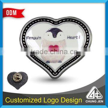 Custom Design Heart Shape Metal Pin Badges With Printed photo-5