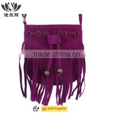 High Quality Colorful Suede Tassel Bag