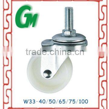 FS30 30mm screw caster wheels white PP roller