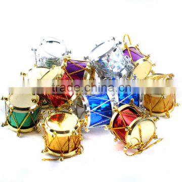 YA Christmas Tree Ornaments Laser Sticker Mini Plastic Drum Bling Bling Hanger Decorations Festival Party Decorative Pendants photo-3