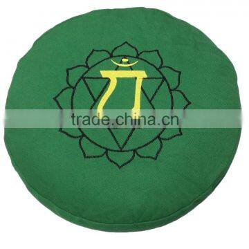 Heart Chakra embroidered Designed Zafu,Yoga Meditation Cushion