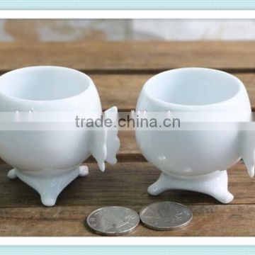 ceramic small flower pot wing shape planter in wing design bonsai pot