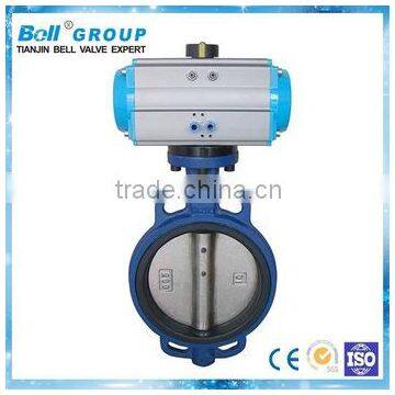 Pneumatic regulating salt media butterfly valve