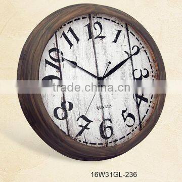 16 inch pine wood antique industrial exclusive vintage wall clocks (16W31GL-236)