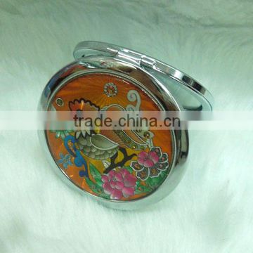 Customize printing logo pocket mirror/metal cosmetic mirror with printing logo