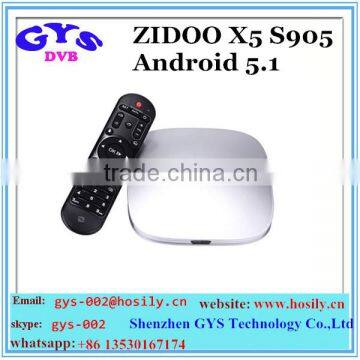 ZIDOO X5 Amlogic S905 Android 5.1 Quad Core Penta-Core ARM Mali-450 TV Box 1GB/8GB H.265 HEVC 4K