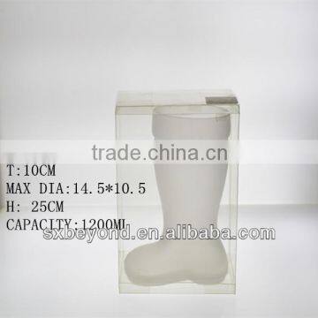 1200ml frosted beer glass with boot -shaped